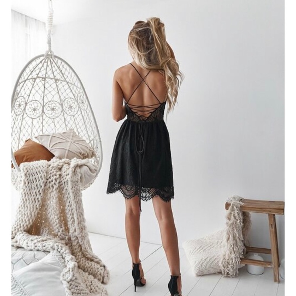 NWT Two Sisters The Label Black Lace Aurelia Dress Size 10 XL